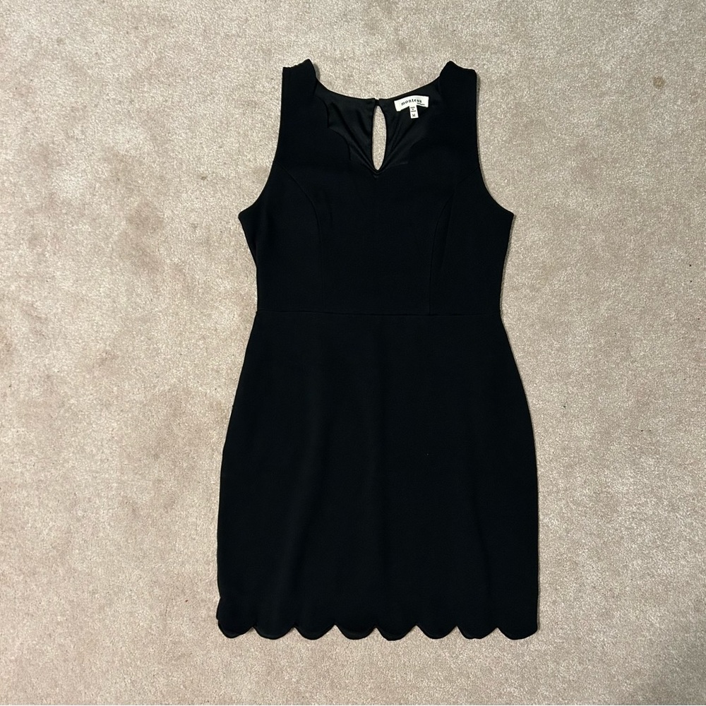 Monteau Black Scalloped Bodycon Dress
